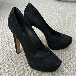 B Brian Atwood black suede leather platform pumps 39 US 8.5